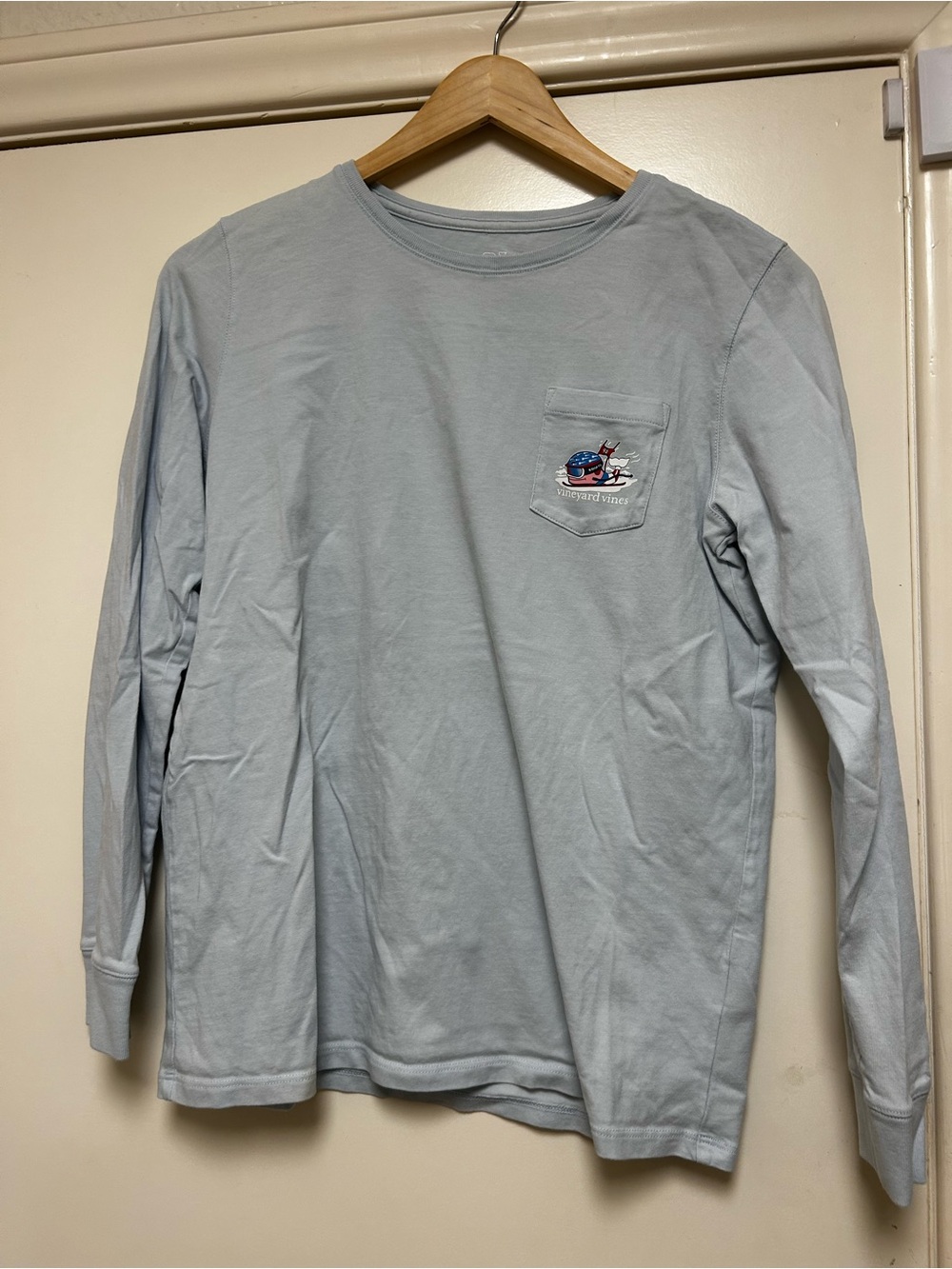 Vineyard Vines Light Blue Long-Sleeve Pocket Tee